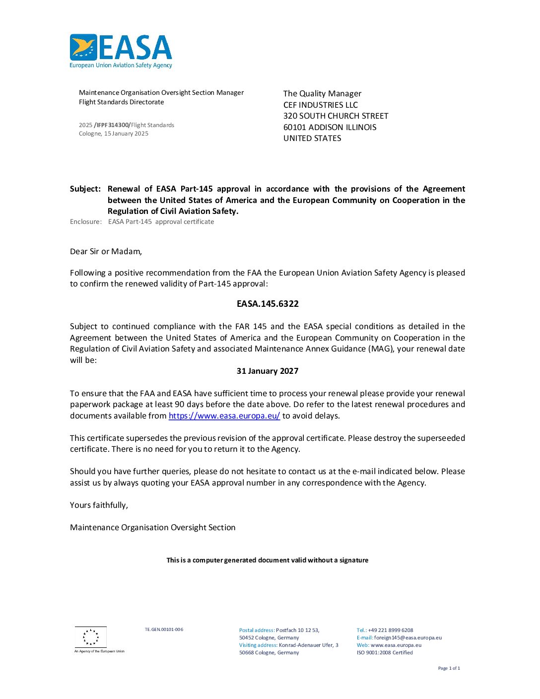 EASA Part 145
